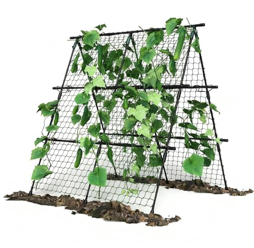 Gurken Rankgitter Einstellbare Breite, Tomaten Rankhilfe, DIY Gartenspalier für Kletterpflanzen Rankhilfe im Freien, Gurkenspaliere Kletterpflanzen Rankgitter für Blumen & Nutzpflanzen, 120 x 120cm