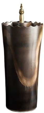 Lavabo sur pied Lavabo sur pied rétro monobloc avec robinet et kit de vidange, meuble-lavabo salle bain en céramique
