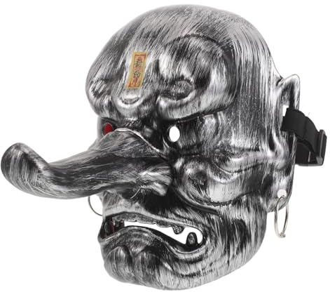 Toyvian Masque de Tengu Japonerie 1 Pièce en Plastique Robuste, Masque de Démon Samouraï pour Hommes, Accessoire Cosplay et Déguisement pour Halloween et Fêtes Culturelles, Décoration