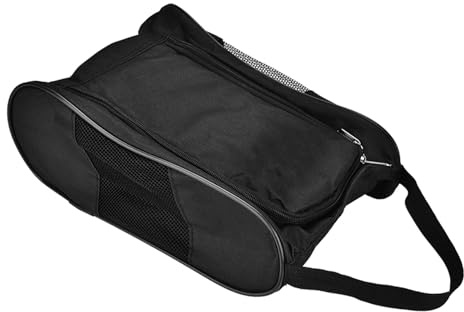 Yctze Bärbar Andningsbar Skoväska Fodral Förvaringstillbehör Nylon，Lätt Att Bära，väska för Golfarskor，bärbar Skoförvaring，andningsbar Skopåse，skofodral i nylon，Skoväska，enl. (Svart)
