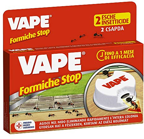 Vape Formiche Stop, Esca Insetticida Anti formiche, Efficace fino a 1 Mese, confezione da 2 Pezzi di esca insetticida