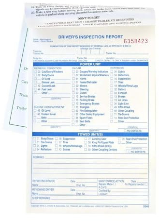Detailed Driver's Vehicle Inspection Report 4-pk. - Book Format with 31 Sets, 2-Ply Carbonless, Blue Ink, 5.5 x 8.5, Meet FMCSR Requirements, J. J. Keller & Associates, Inc.