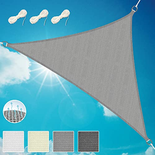 Sol Royal Tenda a Vela Ombreggiante Triangolare HDPE Parasole Giardino UV | 500x500x700cm Grigio traspirante protezione e raggi UV tendone tende SolVision Vele permeabile all'acqua Shade Sails HS9