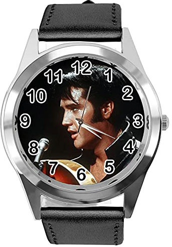 TAPORT Black Leather Round Watch for Rock and ROLL Fans E2
