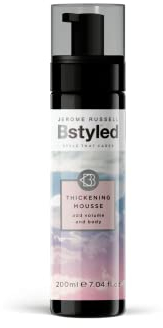 Jerome Russell BStyled Thickening Mousse - Hair Mousse for Volume & Lift, Hair Thickening Products for Women & Men with Heat Protection & Bond Building Technology, Vegan Hair Care, 200ml