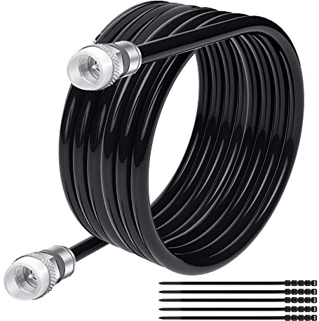 Elecan RG6 Coaxial Cable 100 Feet Indoor/Outdoor Direct Burial Coax Cable,Quad Shielded Waterproof in-Wall with Rubber Boot,Digital TV Aerial Broadband Internet Satellite Cable +25 Ties
