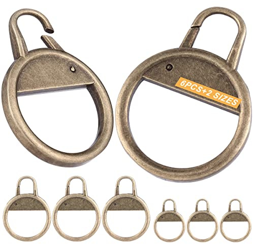 6 Stück Reissverschluss Zipper Pull, Zipper für Reissverschluss Reparatur, Metall Reißverschlussanhänger Ersatzzipper für Koffer Mantel Stiefel Jackenrucksäcke (Bronze)