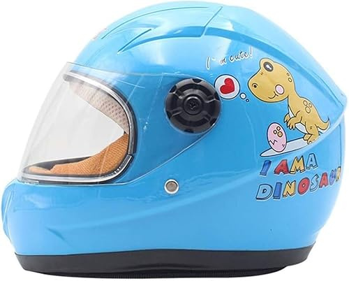 Cascos De Moto Casco Integrado Para Niños Casco Integral Certificación DOT/ECE Con Viseras, A Prueba De Viento Cálido Dibujos Animados Niño Niña Scooter Bicicleta Casco De Seguridad D