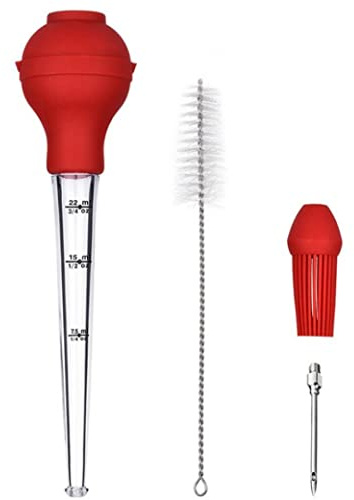Truthahn Baster Fleisch Baster Syring Fleisch Spritze inklusive Reinigungsbürste für Putensteak BBQ