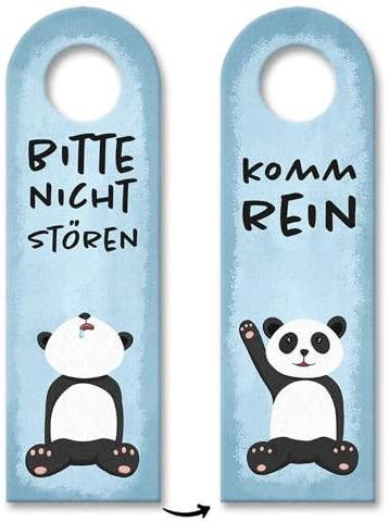 Bitte nicht stören Türhänger 10er Set aus Filz mit niedlichem Panda witziger Türanhänger mit Pandabär für Kinder und Junggebliebene Pandafans für das Kinderzimmer