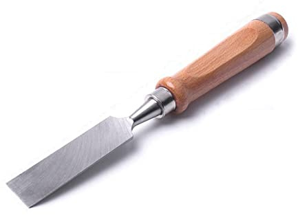 Samnuerly Pieza Cincel para carpintería de Acero al Cromo vanadio de 280 mm, 6/12/19/25 mm, cincel para tallar Madera, Herramienta de Escultura de Carpintero (Tipo de Hoja: 25 mm)