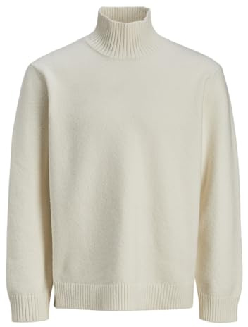 JACK&JONES Herren Jorsoft Knit High Neck Strickpullover, Sea Salt, Large