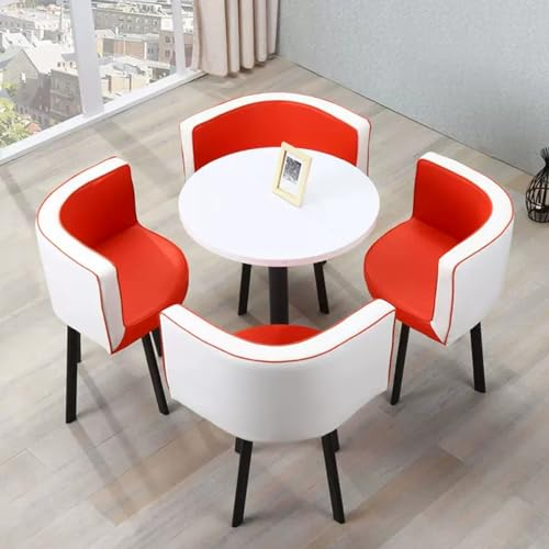 WRYsqbhjyb Esstisch Rund für 4 Personen, Moderner, Lässiger Couchtisch, Küchentisch-Set für Wohnzimmer, Esszimmer, Empfangsraum (Color : M)