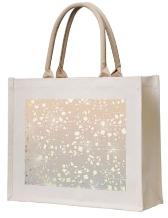 YWSOTRE Vintage Glamour Gold Stern Folie funkeln, Tragetasche Canvas-Tasche Einkaufshandtasche Einkaufstüten, Mehrzweck-Schultertaschen