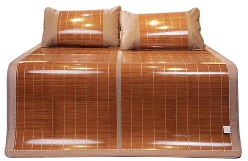 AMYSTY Sommer-Schlafmatte Sommer-Kühl-Isomatte Faltbare Doppelseitige Bambusmatte Cooling Pad Glatte Klimaanlage Matte Für Bett Bambusmatten-Bett Sommerschlafmatte(0.9 * 1.9m/3 * 6.2FT)