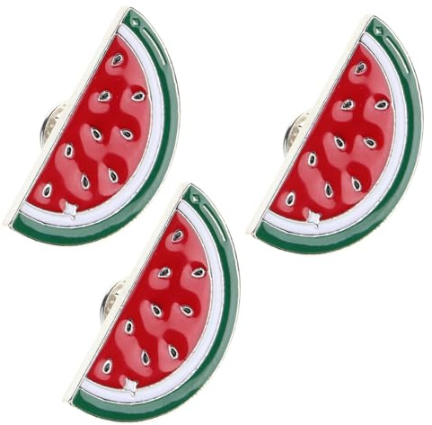 LALADEFIEE Wassermelonen Broschen aus Zinklegierung Cartoon Fruchtbrosche Broschen für Kleidung Sicherer Halt für Damen 3 Stück