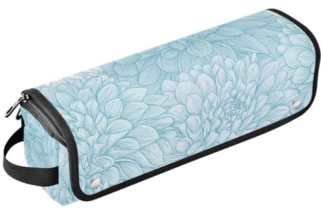 FRODOTGV Dahlia Sac de voyage pour outils à cheveux avec tapis amovible résistant à la chaleur pour fer à friser plat et étanche pour fer à lisser, fer à friser, sèche-cheveux, Médaille Dahlia Floral