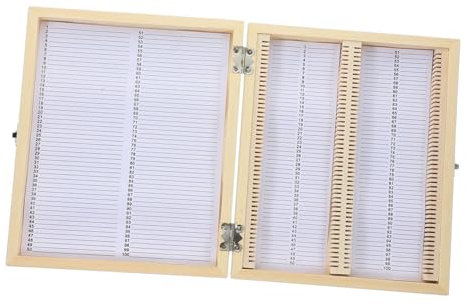 MUSISALY Holzkiste Für Mikroskop-präparate Natürliche Aufbewahrungsbox Aus Holz Mit Nummerierten Fächern Metallverschluss Rostfrei Kompakt Sicherer Schutz Für Biologie-slides