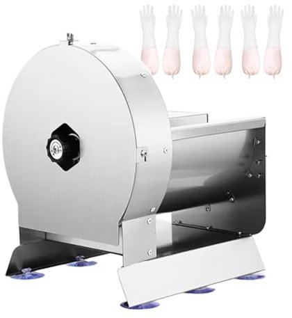 forplubossmmp Affettatrice Elettrica per Verdure,Affettatrice per Frutta,Affettatrice per Insalata di Verdure Commerciale con 3 Guanti,Affettatrice Professionale in Acciaio Inox per Ristoranti,Round