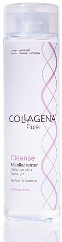 Eau micellaire nettoyante pour le visage - Eau micellaire douce et eau micellaire pour le démaquillage - Eau nettoyante à l'eau de rose bio, au panthénol et au collagène - Tonique pour le visage pour