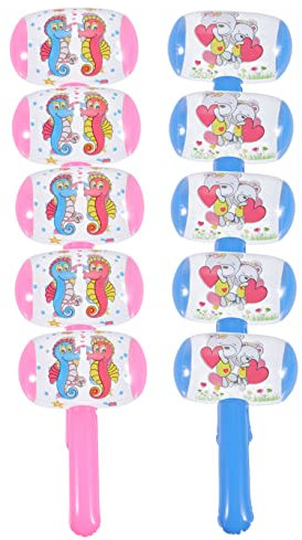 BESTonZON Lustiger Aufblasbarer Spielzeughammer Für Kinder 12-teiliges Set Mit Glocke Für Partys Zufällige Farbe
