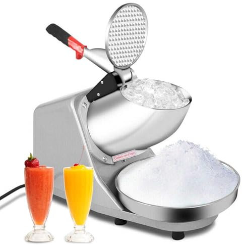 Gziztx Electric Ice Crusher Slush Machine 380W Ice Shaver with Double Blades and Covers, for Making Snow Cones, Cocktail, Iced Coffees, Blending Slushie