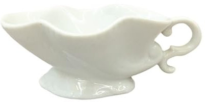 Gravy Boat Coffee Milk Mug White Ceramic Gravy Boat Seasoning Mug Creative Ceramic White Milk Mug Microwave Safe Gravy Boat Fat Separator(Small)