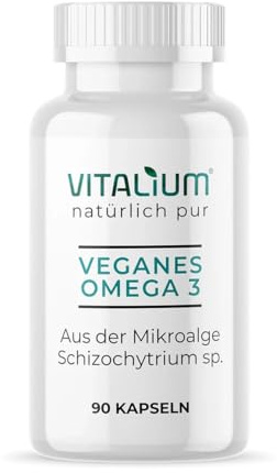 Omega 3 vegan aus Algenöl - 90 Kapseln - Hochdosiert mit hochwertigem EPA und DHA (in Triglycerid-Form) - Omega-3 für Veganer, Laborgeprüft, nachhaltig und von Natur aus schadstoffarm