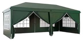 Gazebo Pliant Tonnelle Pliante avec côtés et fenêtres, Tente de Camping for Mariage, fête, auvent, chapiteau avec Sac de Rangement(Green)