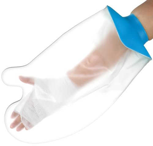 Ymapinc 1Pcs Plaster Cast Waterproof Cover Arm Palm, Hand Cover for Shower After Surgery, Reusable Waterproof Arm Covers for Shower Soft Comfortable Cast Protector for Wrist, Finger