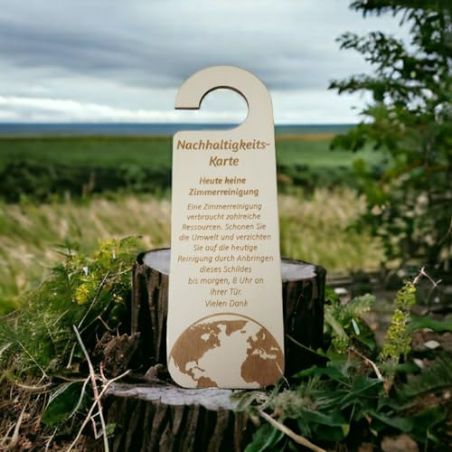10 Stück nachhaltigeTürhänger aus Holz für Hotels – Schild: Kein Zimmerservice, Bitte nicht stören, für – Umweltfreundliche Gastfreundschaft (Deutsch/Englisch)