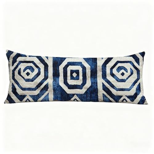 Taie Oreiller Bleu Marine Oreiller de Corps Texture Taie de Traversin 180 x 50 cm (Lot de 1) Coussin pour Dormeur Latéral, Impression Recto Verso Doux Velour Taies D'oreillers Coussin Long H0-638