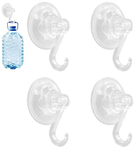 Ganci a Ventosa Extra Forti – Set 4 Pezzi Ganci Sottovuoto Trasparenti Ø7,3 cm, Fino a 3 kg – Riutilizzabili, Senza Fori, per Bagno, Cucina, Vetro, Piastrelle