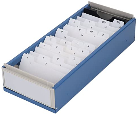 LiebeWH Visitenkarten-Organizer-Box mit A-Z-Registerkarten, 800 Kapazitäten, Transparente Abdeckung für die Aufbewahrung Im Büro (BLUE)