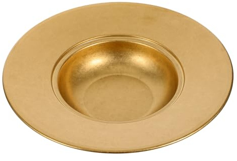 CALLARON Plato para Pasta y Sopa de Acero Inoxidable 26 CM Diseño Retro Italiano Color Dorado Adecuado para Cenas y Servir Ensaladas y Postres