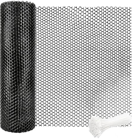 51PCS Plastic Wire Mesh Roll Set, 40cm x 6m Sturdy Fence for Garden