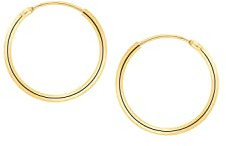 My Gold Damen Mädchen Creolen Ohrringe Echtes Gelbgold 333/585 Gold (8/14 Karat) Klein Ø 13mm Goldohrringe Sunset shiny