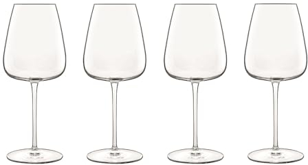 Luigi Bormioli White Wine Glasses Set of 4 - Talismano Crystal Wine Glasses 450ml, Ultra Clear & Durable Dishwasher Safe Glassware with Titanium Reinforced Stems, Gift Box Included, Made In Italy