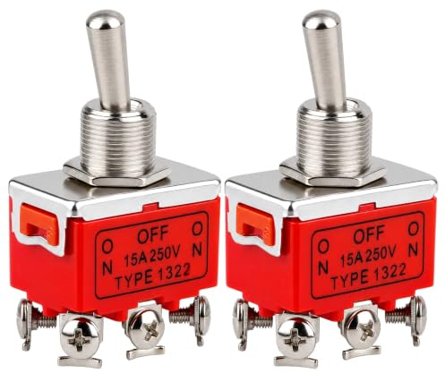2 Stück.250V 15A DC Motorschalter 3 Stellungen Vorwärts - Stopp - Rückwärts - Kippschalter CW CCW Motor Vorwärts - und Rückwärts - Steuerkippschalter 6 Schraubklemmen