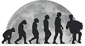 Akkordeon Notizbuch: Akkordeon Evolution Mond Akkordeonist Geschenk / 6x9 Zoll / 120 leere Notenblätter Seiten
