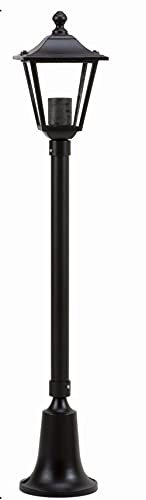 Licht-Erlebnisse Rustikale Wegeleuchte Schwarz IP44 72cm E27 Aluminium YILAYA Außenlampe Garten Terrasse