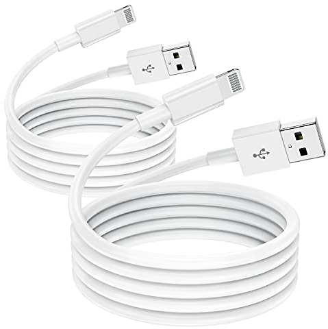 CyvenSmart 2 Pack MFi Zertifiziertes iPhone Ladekabel 2m, Lightning auf USB Kabel Weiß Schnellladekabel für Apple iPhone13/12/12mini/11/11 Pro/11 Pro Max/X/XS/XR/XS Max /8/8 Plus iPad