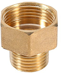 3/4 Female to 1/2 Male Reducer, 1pc Brass Hose Tap Connector Water Pipe Hex Bushing Reducer Adapter Pipe Connection Reducing Fitting