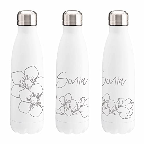 SB79 Bouteille isotherme personnalisée en métal 500 ml, motif Fleurs de Cerisier