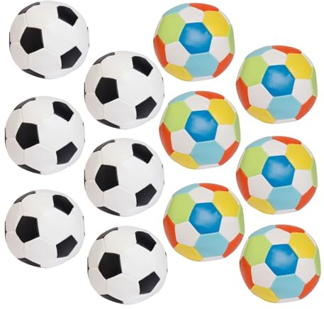 alldoro Softball Ø 10 cm, Softfußball aus Schaumstoff, Kinderball für Drinnen und Draußen, Spielball für Kinder und Babys ab 0 Monaten, Set Schwarz/Weiß + Bunt