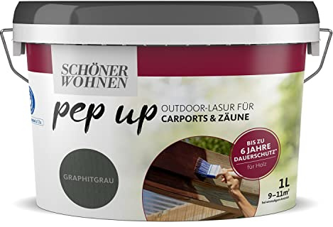 Pep up Outdoor-Lasur f. Carports & Zäune (Graphitgrau)
