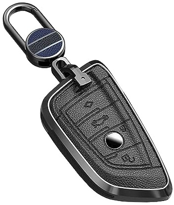ontto Autoschlüssel Hülle Cover Passt für BMW X1 F48 X2 X3 X5 X7 F15 X6 F16 X5M G30 G11 2er 5er 7er 218i 530Li 750i Schlüsselanhänger Leder Schlüsselhülle Schlüsselbox Schlüsseletui 4 Taste-A Schwarz