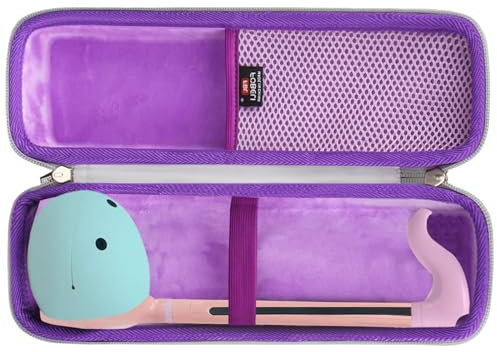 FBLFOBELI Tragbare Hartschalen-Tragetasche, kompatibel mit Otamatone elektronischen Musikinstrumenten, tragbarer Synthesizer, EVA-Reise-Organizer, Aufbewahrungstasche, Grün und Violett, Kompakt