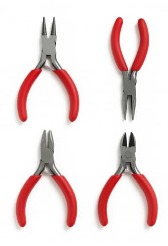 Mini tänger set 4 delar Platt tång spetstång rundtång sidofräs