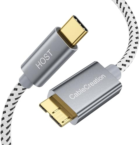 CableCreation Micro B auf USB C Kabel 0.6m, USB 3.1 C auf Micro B Kabel 10Gbps USB C auf externe Festplatte Kabel Kompatibel mit MacBook Pro Air Galaxy S5 My Passport Elemente etc, Space Grey